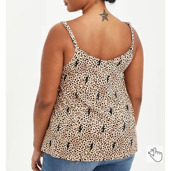 TORRID WOMEN’S SWING CAMI TOP LIGHTENING BOLTS LEOPARD PRINT SIZE 3X NWT - Picture 3 of 5